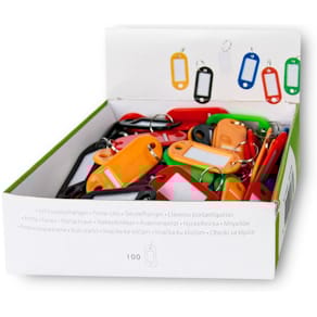 Schlüsselanhänger Q-CONNECT, 100 St., Ø 15 mm, sortiert