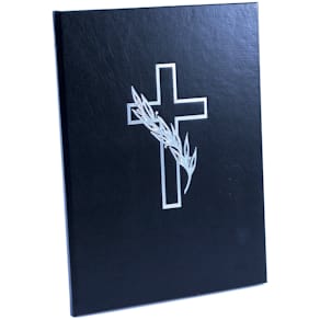 Kondolenzbuch Goldbuch, schwarz, Kunstleder, 44 Seiten, Kreuzpräg