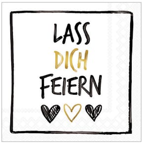 Serviette AMBIENTE Lass dich feiern, 33x33 cm, 20 Stück