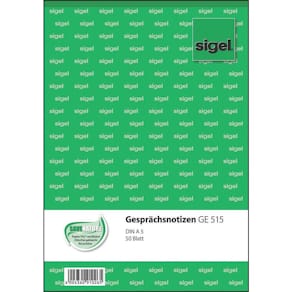 Gesprächsnotiz Sigel, A5, 50 Blatt