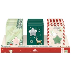 Edelstein Wunschstern MOSES, sortiert, ca. 3 cm, mit Geschenkkart