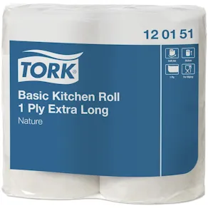 Hushållspapper TORK Basic Extra lång, 97,5m, 2/FP