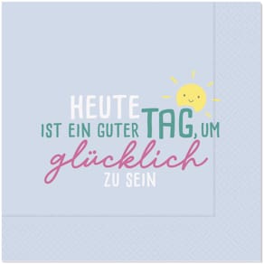 Motivserviette FÜR DICH Happy Greetings, blau
