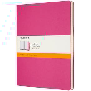 Cahier Journal Linjerad XL Rosa 3-Pack