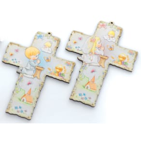 Kinderkreuz zur Taufe, sortiert, rosa und hellblau