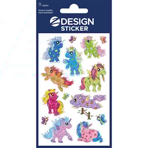 Sticker Avery Zweckform Kids Einhörner, bunt, 1 Bogen (15 Sticker