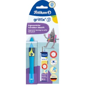 Vulpotlood Pelikan Griffix, op blister, voor rechtshandigen, blau
