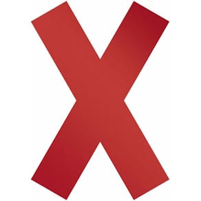 Gulvmarkering kryds Durable Duraline rød 135x193 mm, 5 stk