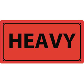 Varningsetikett Heavy 1000/rl