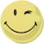Wertungssymbol FRANKEN, Smiley, Ø 95 mm, gelb