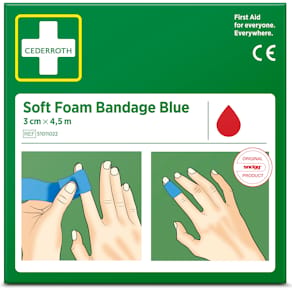 Plåster CEDERROTH SoftFoam 3cmx4,5m blå