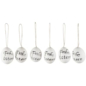 Osterdeko-Ei Noname, 6 Stück, weiß/schwarz