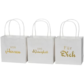 Geschenktragetasche Noname, sortiert, weiß/gold, 160x80x160 mm