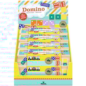 Dominospiel MOSES., Holz, 28 Spielsteine, bunt
