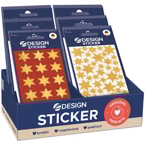 Weihnachtsetiketten Avery Zweckform Sterne, gold/silber, 60 Stück