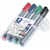 Flipchartmarker STAEDTLER Lumocolor 2 mm rund, DRY SAFE, 4 stk