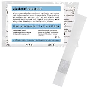 Fingerverband aluderm+silber aluplast elastisch, 10 Stück, 12 x 2