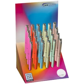 Kugelschreiber SKW Neon Mix silber Flat