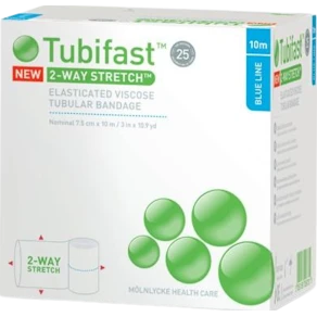 Tubifast blå för mell.armar/ben7,5cmx10m