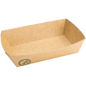Nudelbakke pap brun 165x165x50 mm, fødevaregodkendt, 400 stk