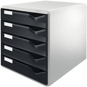Schubladenbox Leitz Post-Set, 5 Schubladen, schwarz