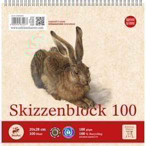 Skizzenblock Edition Dürer Quart, 20 x 20 cm, 100 Blatt, weiß