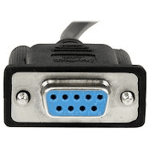 StarTech.com 2 m svart DB9 RS232 seriell nollmodemskabel F/F