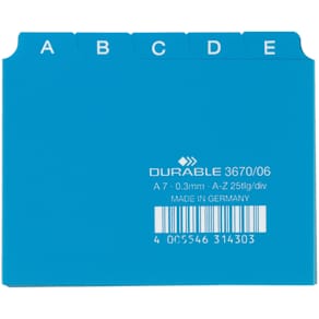Leitregister Durable, A-Z, A7, blau