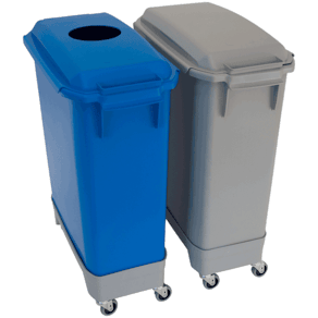 Paket 2 × 60 liter, med lock, grå – 2x60L Vagn