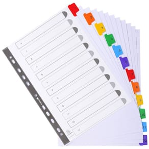 Kartongregister EXACOMPTA 1-12 multifärg