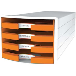 Schubladenbox HAN IMPULS, 4 Schubladen, weiß/orange