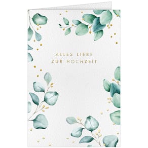 Vermählungskarte, 11,5 x 17 cm, mit Umschlag