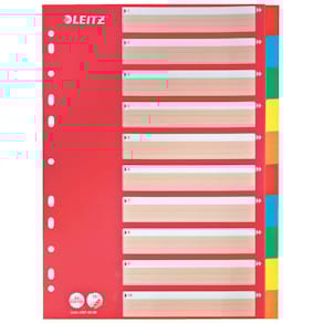 Register Leitz, A4, blanko, bunt, 10-teilig
