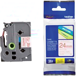 Schriftband Brother TZe-252, 24 mm x 8 m, weiß/rot