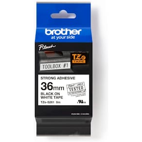 Schriftband Brother TZe-S261, 36 mm, 8 m, weiß/schwarz
