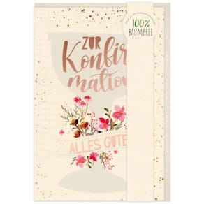 Konfirmationskarte Green Line, 11,5 x 17 cm, 5er-Set, mit Kuverts