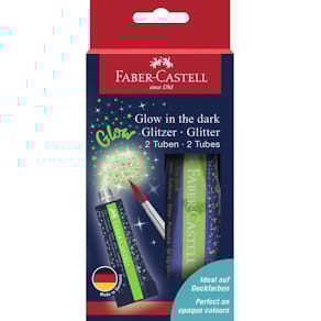 Glitzerkleber Faber-Castell Glow in the Dark, 2 x 12 ml