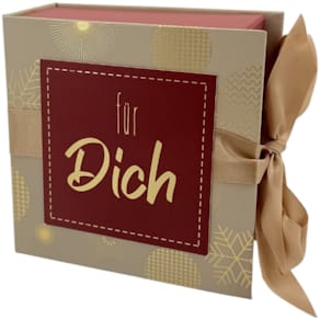 Geschenkschachtel Weihnachten, creme/rot