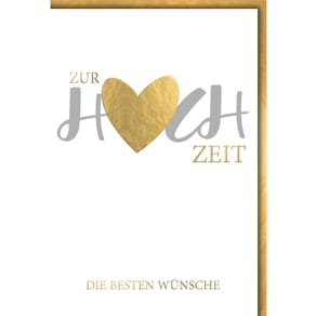 Hochzeitskarte BRAUN + COMPANY, 11,5 x 17 cm, mit Umschlag