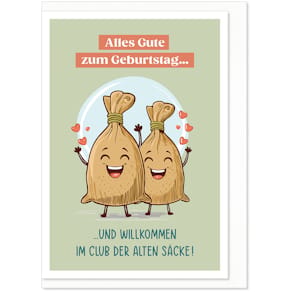 Glückwunschkarte KOMMA³ Humor, Geburtstag, sortiert, mit Umschlag