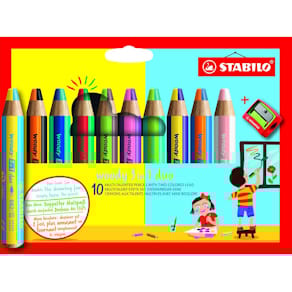 Farbstifte STABILO woody 3 in 1 duo, 10 St., sortiert