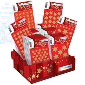 Etiketten-Display HERMA Sticker MAGIC Weihnachten, Sterne, gold