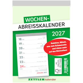 Wochenkalender Zettler Typ 325, 10,5x14,6 cm