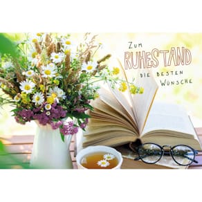 Ruhestandskarte, 17 x 11,5 cm, 5er-Set, Querformat, mit Kuverts