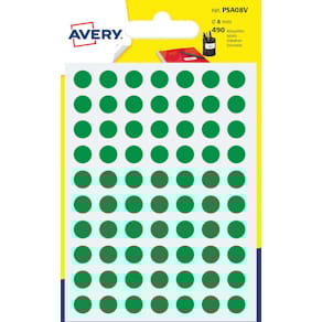Markeringsetiketten Avery PSA08V, rond, 8 mm, groen, blister