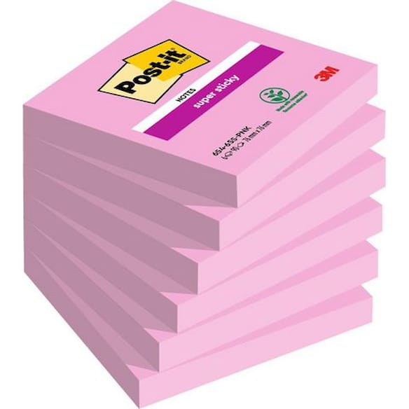 Notatblokk POST-IT SSN 76x76 rosa 6st