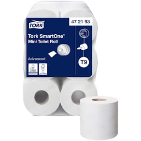 Toilettenpapier Tork SmartOne Mini, 2-lagig, 12 RL, weiß