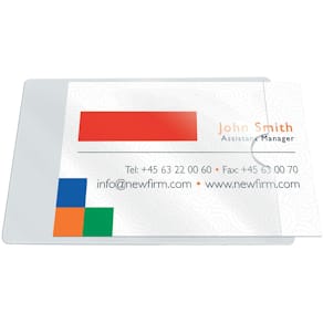 Badge pocket Q-CONNECT, zelfklevend, 60 x 95 mm, open korte zijde
