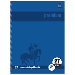 Collegeblock Staufen Premium, A4, 80 Blatt, Lin. 27, dunkelblau
