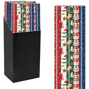 Geschenkpapier Kerst Mix, 70 cm x 2 m, geassorteerde kleuren